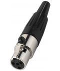 Miniature XLR inline jack, 4 poles
