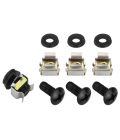 Set of cage nuts and screws