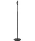 Microphone floor stand with one-hand height adjustment